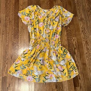 Beltaine Woman’s Yellow Floral Print Dress Size Large